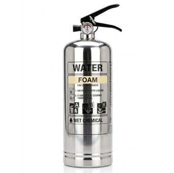 Premium silver stainless steel fire extinguisher