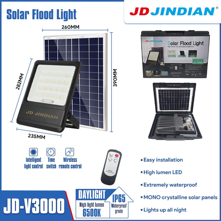 ไฟสปอตไลท์โซล่าเซลล์ รุ่น JD-V3000